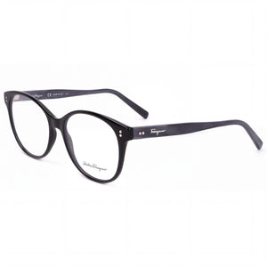 Ferragamo SF2911 Black Grey Marble Oval Eyeglasses for Women, Injected Acetate frame