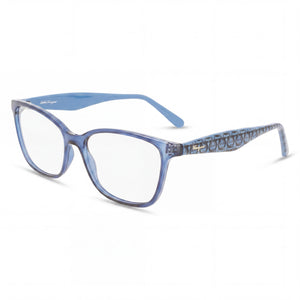Ferragamo SF2918 Blue Rectangle Eyeglasses Unisex, Metal frame