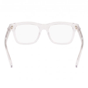 Ferragamo SF2923 Square Eyeglasses Women — side view, Light Crystal Grey Plastic temples