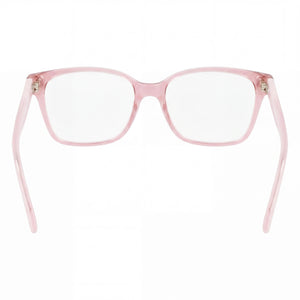 Ferragamo SF2928 Rectangle Eyeglasses Women — side view, Pink Acetate temples