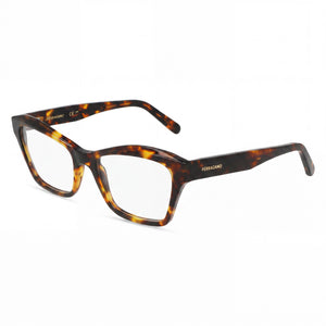 Ferragamo Sf2951n Dark Havana Cat Eye Eyeglasses for Unisex, Metal frame