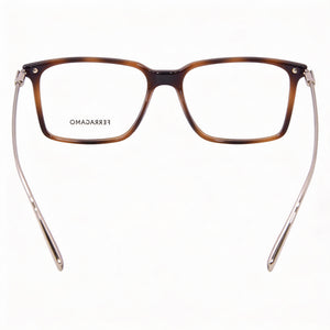 Ferragamo SF2977 Rectangle Eyeglasses Women — side view, Havana Acetate temples