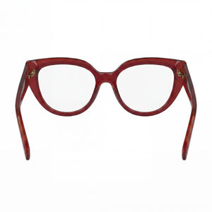 Ferragamo Sf2984 Cat Eye Eyeglasses Men — side view, Red Metal temples
