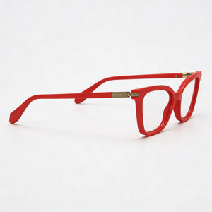 Ferragamo Sf2991 Rectangle Eyeglasses Men — side view, Red Metal temples