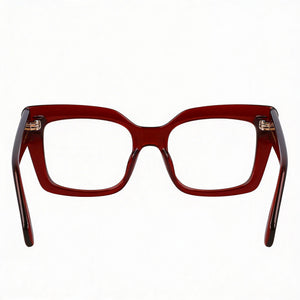 Ferragamo Sf3008 Rectangle Eyeglasses Women — side view, Transparent Rust Metal temples