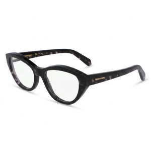 Ferragamo SF3011 Havana Cat Eye Eyeglasses for Men, Metal frame