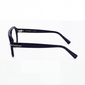 Ferragamo Sf3016 Aviator Eyeglasses Men — side view, Blue Metal temples