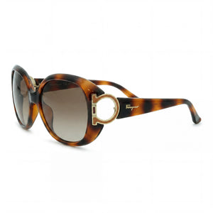 Ferragamo Sf668s Brown Shield Sunglasses for Women, Brown Gradient lens