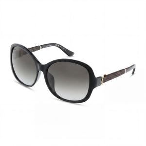 Ferragamo SF744SLA Black Oval Sunglasses for Women, Gray Gradient lens