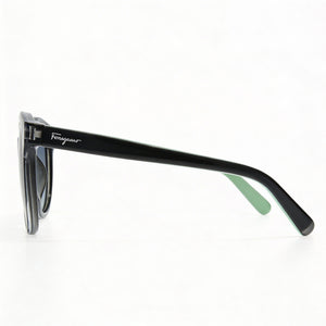 Ferragamo SF833S Rectangle Sunglasses Women — side view, Non-Polarized Grey Gradient lens
