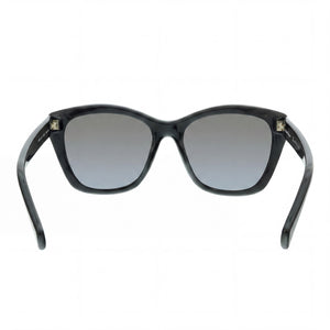 Ferragamo SF957S Cat Eye Sunglasses Women — side view, Non-Polarized Grey Gradient lens