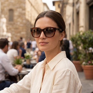 Ferragamo SF957S Square Sunglasses for Women — interior view, Non-Polarized lens detail