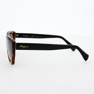 Ferragamo Sf958s 214 Cat Eye Sunglasses Women — side view, Non-Polarized Brown lens