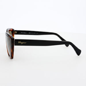 Ferragamo SF958S 214 Rectangle Sunglasses Women — side view, Non-Polarized Brown lens