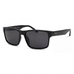 Ferragamo SF960S Black Rectangle Sunglasses for Unisex, Gray lens