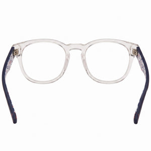Fila Classic Rectangle Eyeglasses Women — side view, Blue Acetate temples