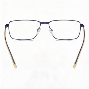 Fila VFI029 Rectangle Eyeglasses Unisex — side view, 01AQ Metal temples