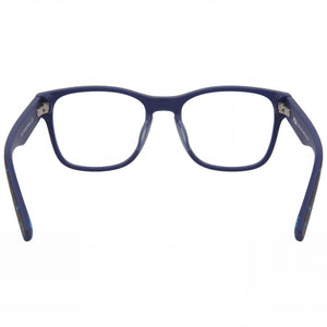 Fila Vfi115 Rectangle Eyeglasses Men — side view, Blue Acetate and metal temples