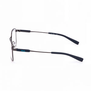 Fila VFI534 Rectangle Eyeglasses Men — side view, Silver Stainless Steel temples