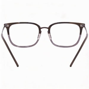 Flexon B2020 Rectangle Eyeglasses Unisex — side view, Brown Metal temples