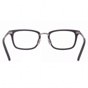 Flexon B2021 Rectangle Eyeglasses Unisex — side view, Black Metal temples