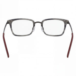 Flexon B2021 Rectangle Eyeglasses Unisex — side view, Gray Metal temples