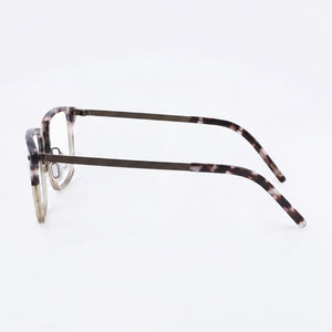 Flexon B2037 Rectangle Eyeglasses Women — side view, Brown Metal temples