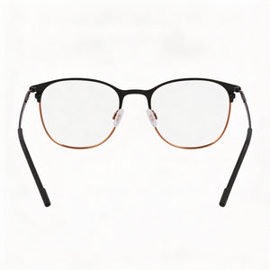 Flexon Round Eyeglasses Unisex — front view, Titanium