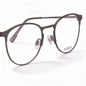 Flexon E1089 Round Eyeglasses Unisex — front view, Metal