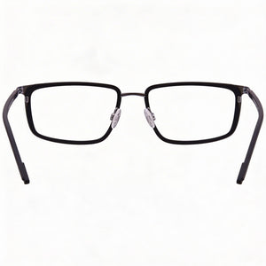 Flexon E1138 Rectangle Eyeglasses Men — side view, Black Metal temples