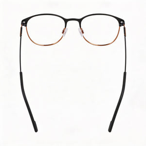 Flexon E1142 Rectangle Eyeglasses Unisex — side view, Matte Black Titanium temples