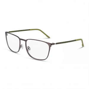 Flexon E1143 Matte Gunmetal / Kelp Rectangle Eyeglasses for Men, Metal frame
