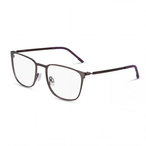 Flexon E1143 Gray Square Eyeglasses for Men, Metal frame