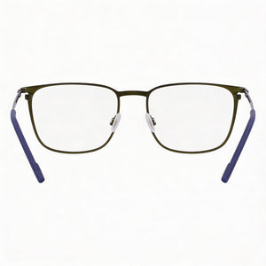 Flexon E1143 Rectangle Eyeglasses Men — side view, Blue Metal temples