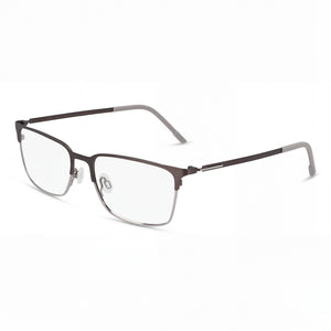Flexon E1147 Silver Rectangle Eyeglasses Unisex, Acetate frame