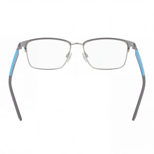 Flexon E1154 Rectangle Eyeglasses Men — side view, Gray Acetate temples