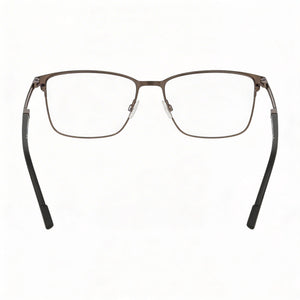 Flexon E1160 Rectangle Eyeglasses Men — side view, Black Acetate temples