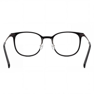 Flexon Ep8002 Round Eyeglasses Unisex — side view, Black Acetate temples