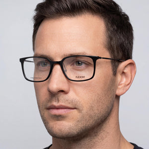 Flexon EP8003 Rectangle Eyeglasses Unisex — interior view, Acetate frame detail