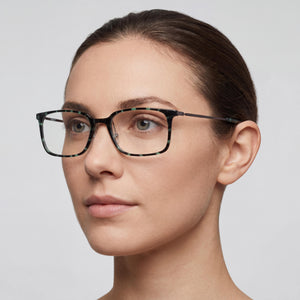 Flexon EP8003 Rectangle Eyeglasses for Women — interior view, Polycarbonate demo lenses