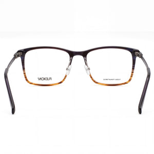 Flexon EP8011 Rectangle Eyeglasses Women — side view, Navy Amber Acetate temples