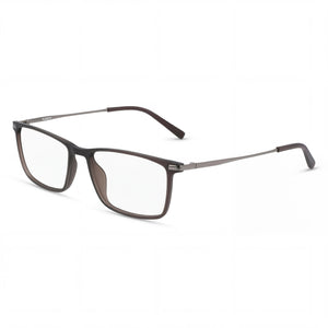 Flexon EP8015 Matte Dark Brown Rectangle Eyeglasses Unisex, Injected frame