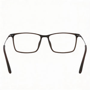 Flexon EP8015 Rectangle Eyeglasses Unisex — side view, Brown Injected temples