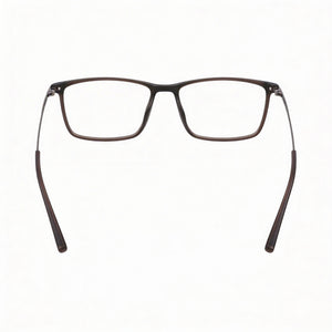 Flexon EP8015 Rectangle Eyeglasses Unisex — side view, Brown Injected temples