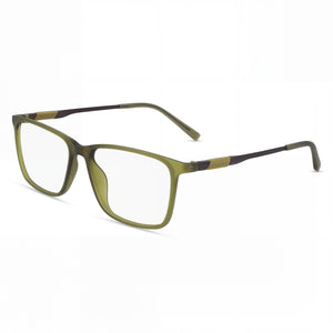 Flexon EP8019 Matte Crystal Moss Rectangle Eyeglasses for Unisex, Iniettato frame