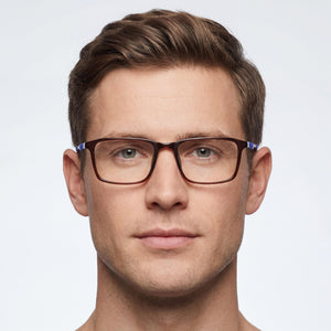 Flexon Ep8021 Rectangle Eyeglasses for Men — interior view, Polycarbonate demo lenses