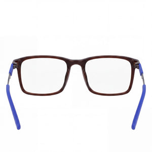 Flexon Ep8021 Rectangle Eyeglasses Men — side view, Brown Acetate temples