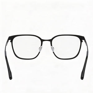 Flexon Flx1005mag-set Rectangle Eyeglasses Men — side view, Black Metal temples