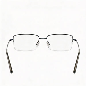 Flexon H6073 Rectangle Eyeglasses Men — side view, Satin Navy Flexon temples