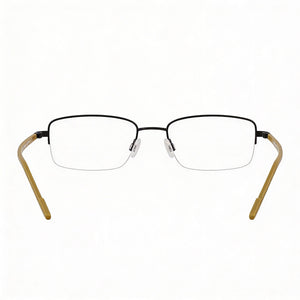 Flexon H6079 Rectangle Eyeglasses Women — side view, Satin Black Metal temples